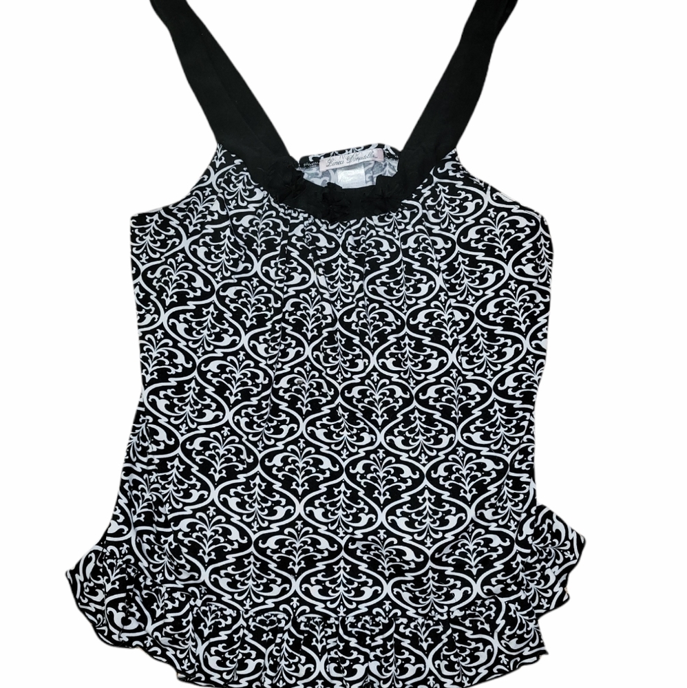 Linea Donatella Rosette Pajama Intimates Top sz L